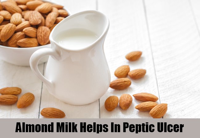 Almond and milk mixture to heal peptic ulcers