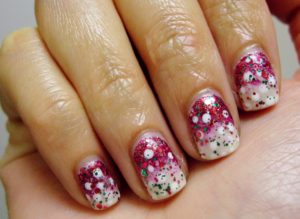 Winter Snowfall Nail Art