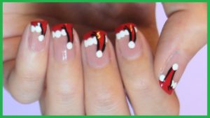 Santa’s Hat Nail Art