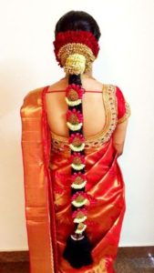 South Indian wedding hairstyles for Long Hair