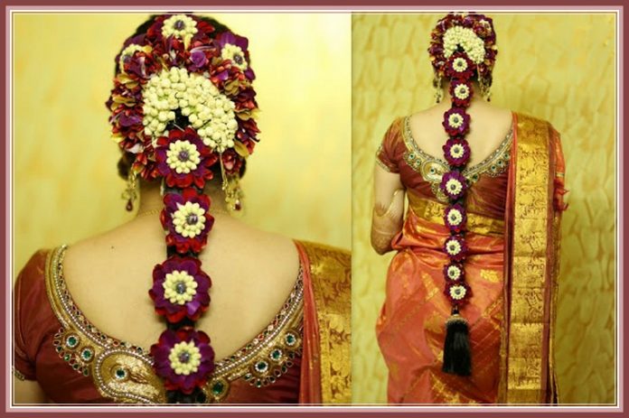 South Indian wedding hairstyles for Long Hair