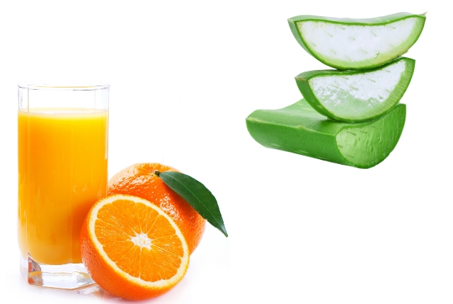 Orange Juice and Aloe vera pulp help to get radiant skin