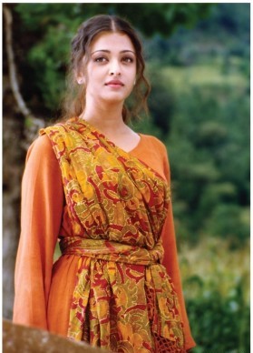 Aishwarya Rai in Saffron dress