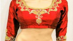 3 6 300x169 - Best Boat Neck Blouse Designs for your sarees