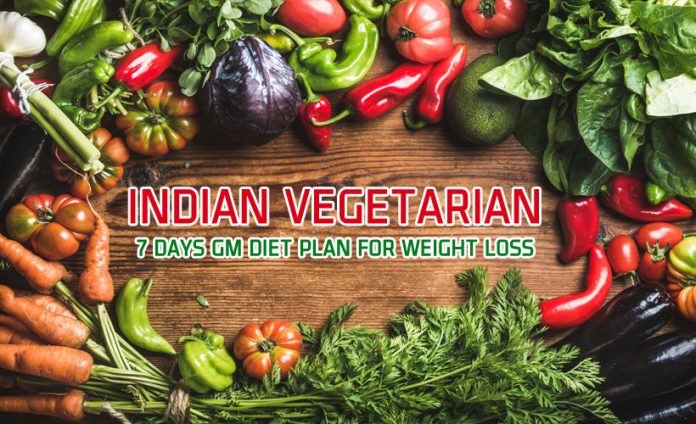 Indian Vegetarian 7 Days GM Diet Plan For Weight Loss