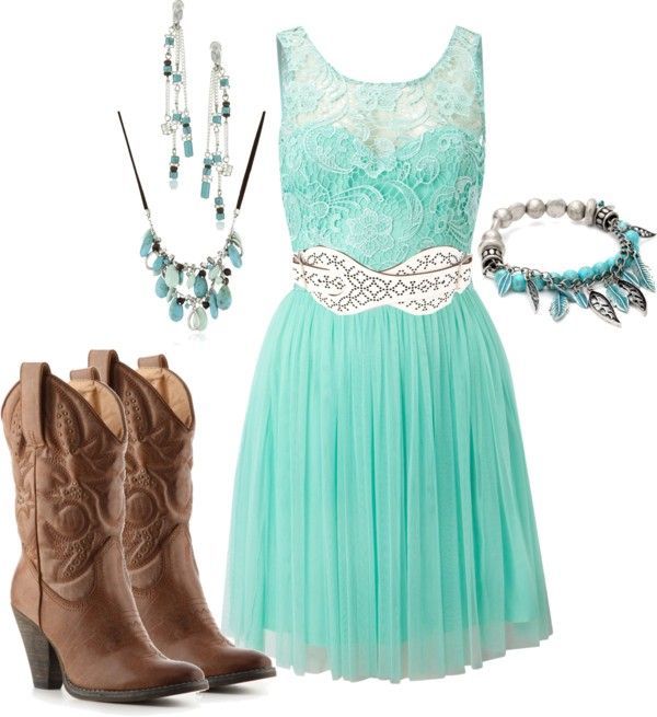 Turquoise Outfit and Cowboy Boots