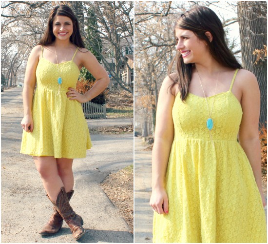 Yellow Dress and Cowboy Boots