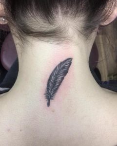 feather neck tattoo meaning jedihoppus 240x300 - 10 neck tattoos for women