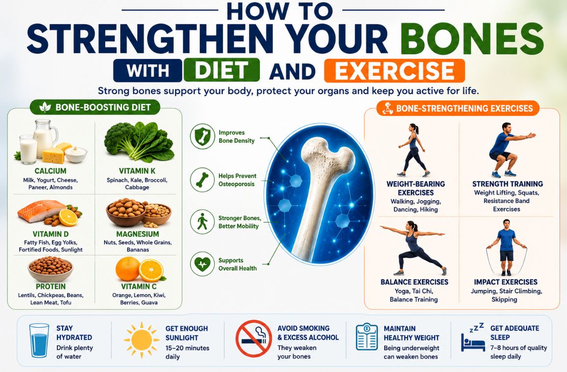 How to Strengthen Your Bones with Diet and Exercise How to Strengthen Your Bones with Diet and Exercise