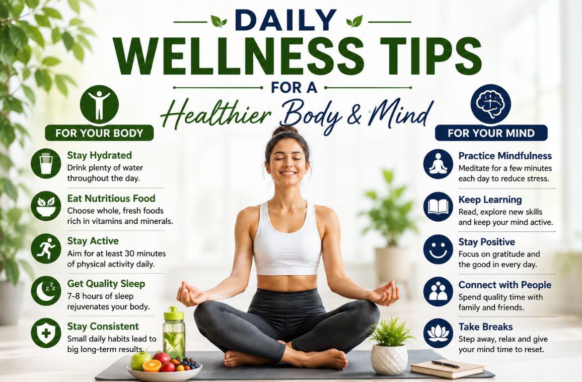 Daily Wellness Tips for a Healthier Body & Mind Daily Wellness Tips for a Healthier Body & Mind